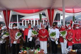 Peringati Perayaan HUT RI ke 77, Bapenda Provinsi Lampung Turut Hadir Meriahkan Acara Kirab/Pawai Marching Band